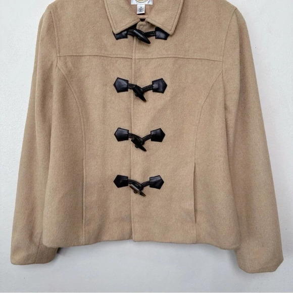 Talbots Womens 12 Pure Camel Hair Brown Short Peacoat Jacket - Picture 4 of 16